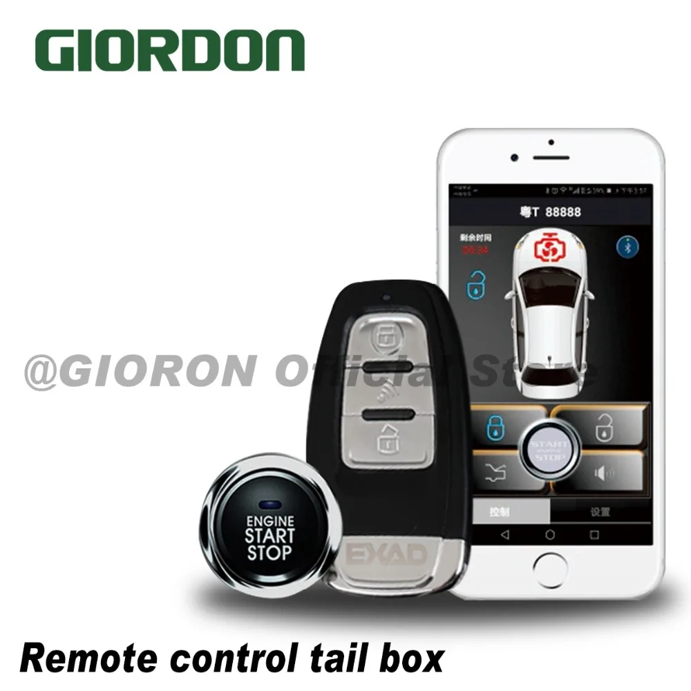 

Mobile phone control car PKE one key start anti theft system phone automatic induction control with engine hidden lock function