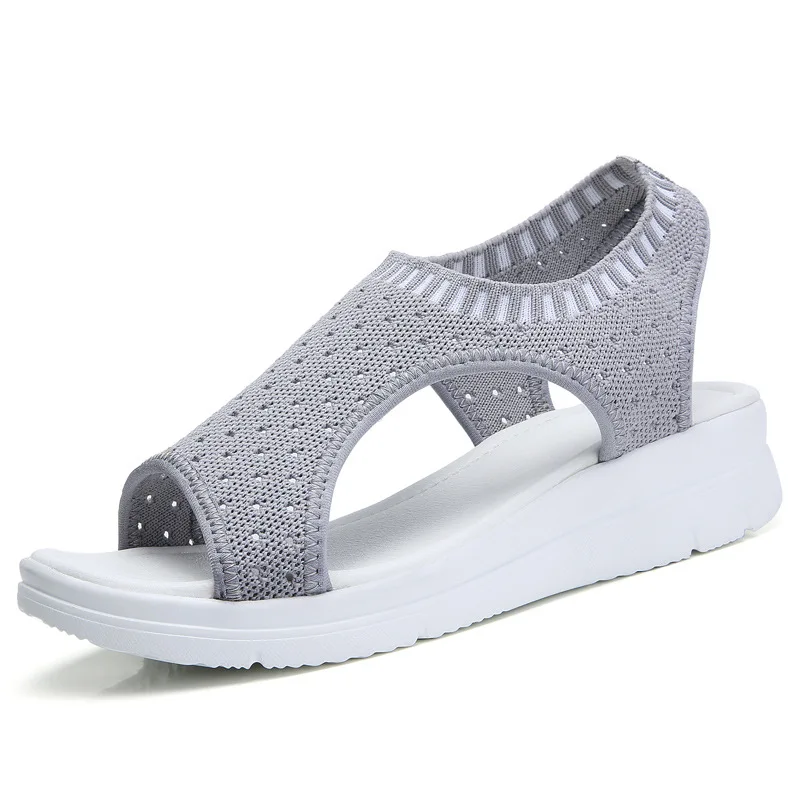 Akexiy/ г.; модные кроссовки; женские летние сандалии на плоской платформе; женская пляжная обувь на танкетке с открытым носком; большие размеры 35-42; zapato - Цвет: 150 Gray