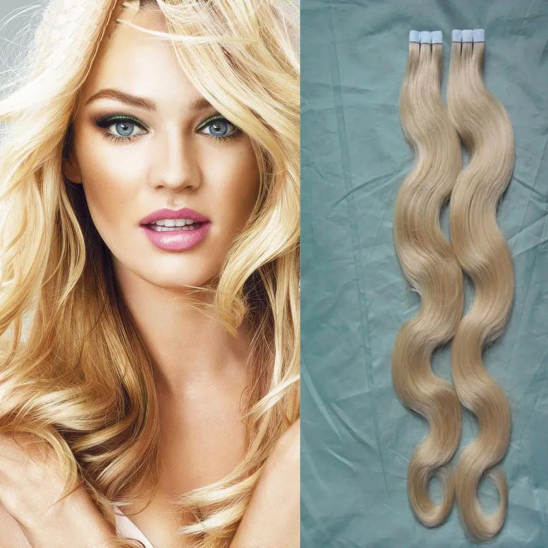 613 Blonde Hrazilian Hair Body Wavy Blonde Human Tape Hair