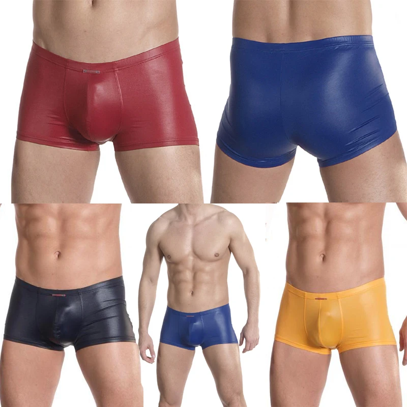 M XL отличные 4 цвета мужские сексуальные эластичные искусственная кожа латекс