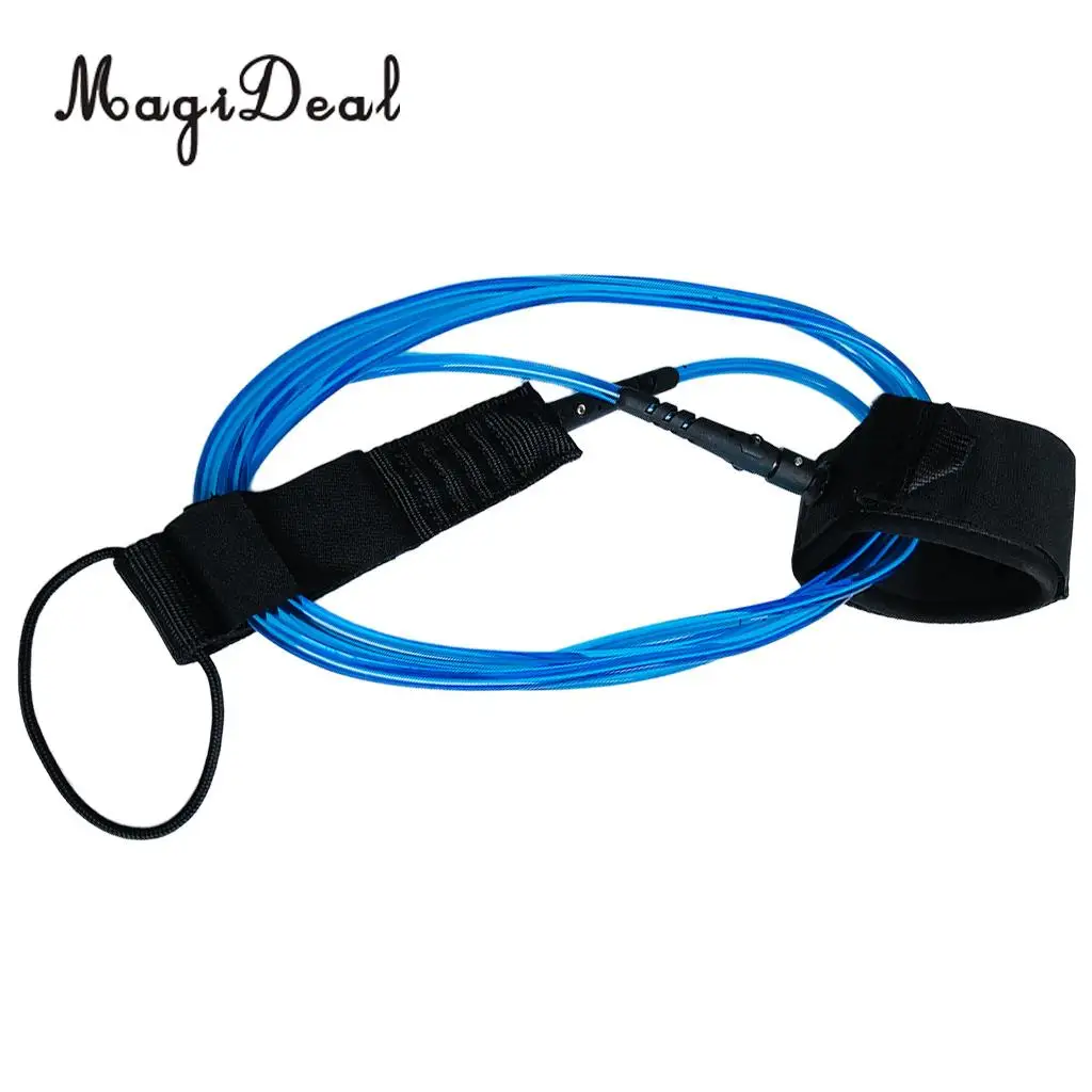MagiDeal 10ft 7mm Surfboard Leash Leg Rope with Stainless Steel Double Swivels, Neoprene Padded Ankle Cuff Strap
