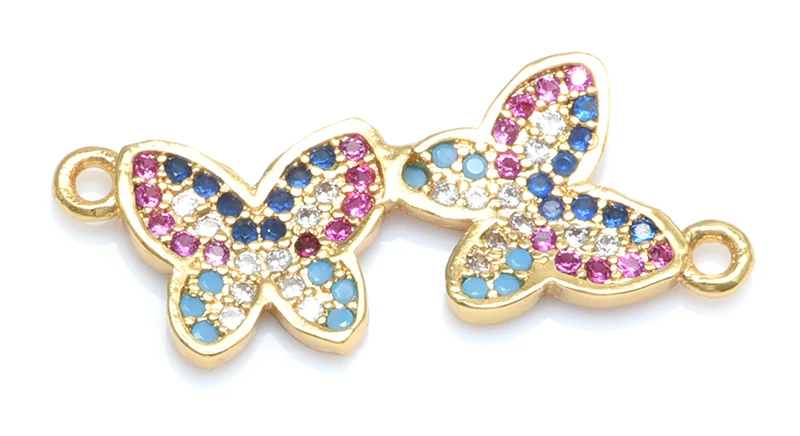 DIY украшения ювелирные радужные цветные Соединители-бабочки аксессуары для женщин ручной работы браслет серьги изготовление ювелирных изделий