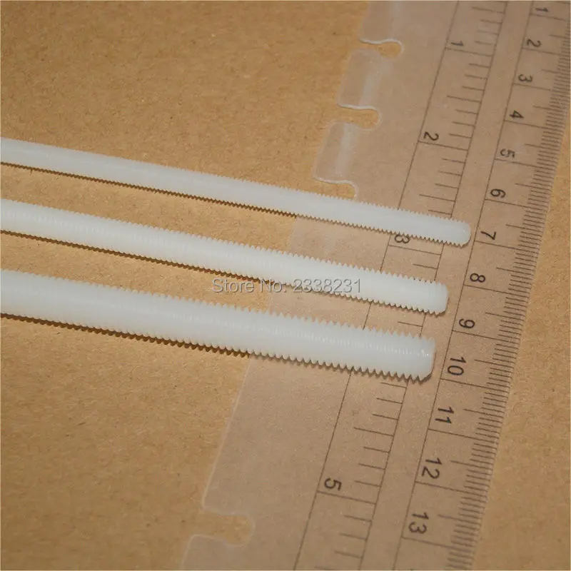 M6 6MM x 1000mm 1meter Nylon Plastic Threaded Rodin Bolts from Home
