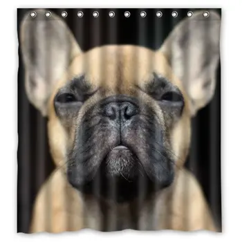 

POOKOO "French Bulldog" Personalized Custom 66" x 72" Waterproof Polyester Fabric Shower Curtain