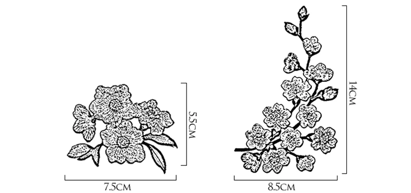 Вишневый цветок сливы нашивка железная аппликация Цветочная нашивка для одежды ткань железо для приклеивания DIY пальто джинсы аксессуары