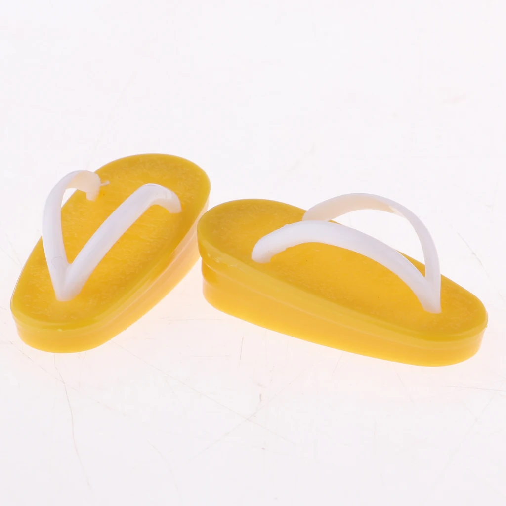 1/6 Cute Flip Flops Sandal Shoes For BJD  Licca Doll Accessory Yellow