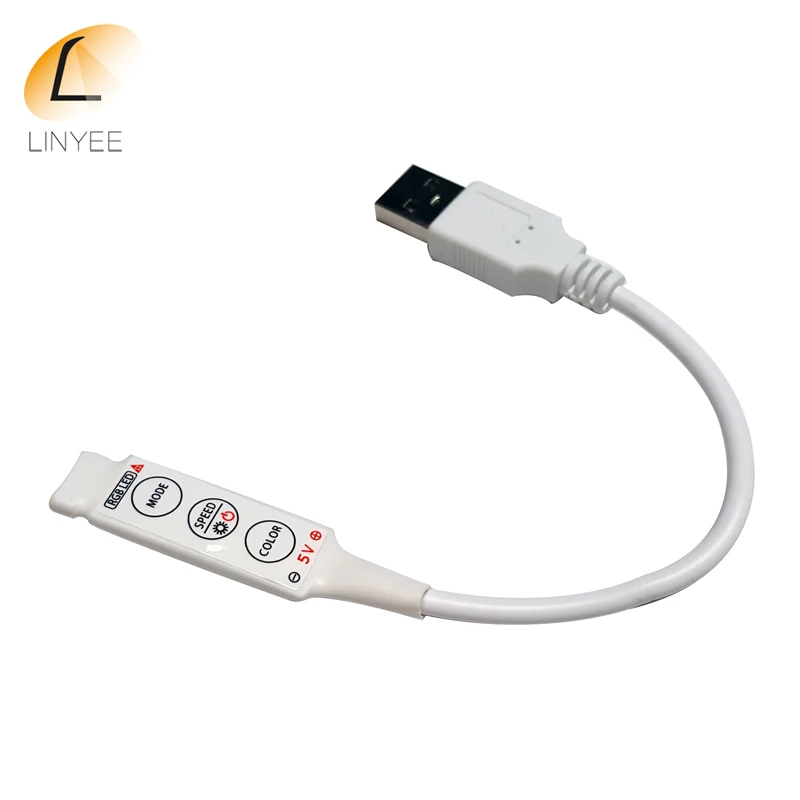 

DC 5V LED Light RGB Strip 3 Keys USB Cable Powered Mini RGB Controller