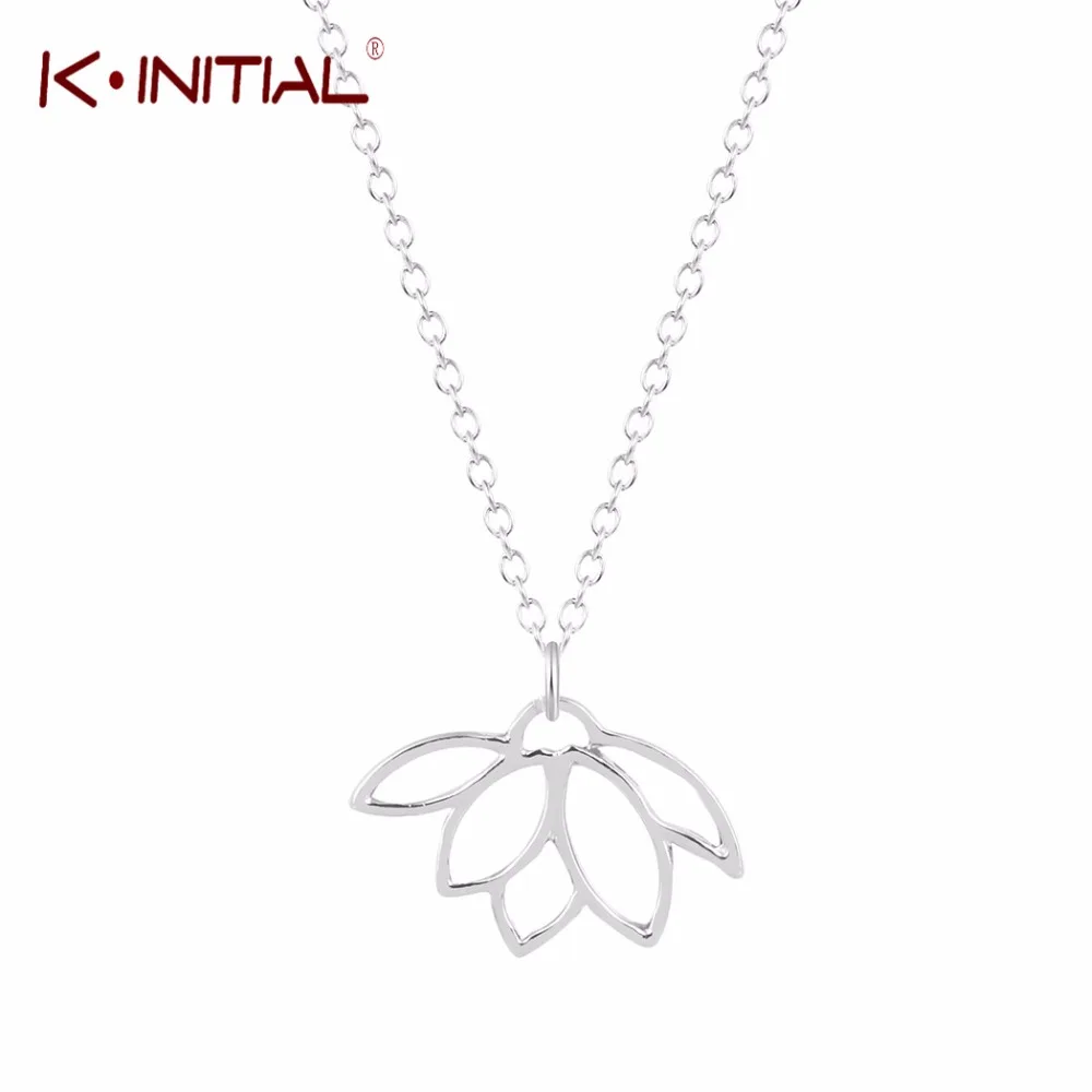 Kinitial 10 шт. Золотое серебро лотос ожерелье s & Подвески Цветок лотоса Массивное