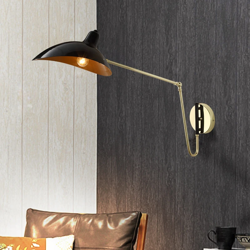 

220V/110V Nordic Style Wall Lamp Folding Telescopic Long Arm Robotic Arm Reading Bedside Lamp Industrial Style Wall Lamp BO-1752