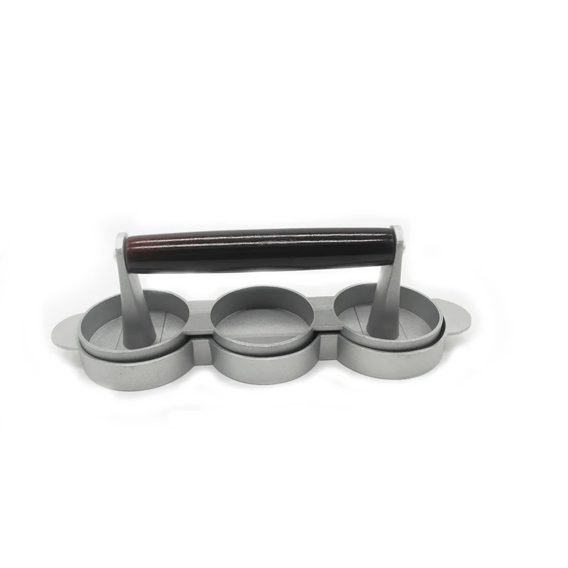 

Drop shipping Hamburger Presses Nonstick 3 Slot Mini Burger Press Triple Beef Burger Maker Mould Metal Cooking Tool Black Handle