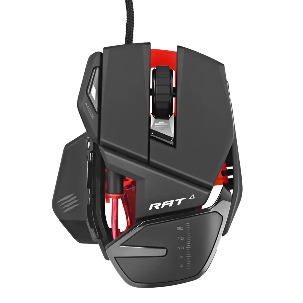 

Mad Catz RAT4 Wired Optical USB LED RGB Mouse with 9 Programmable Buttons Optical Ergonomic Gaming Mouse Gamer Mice for Computer