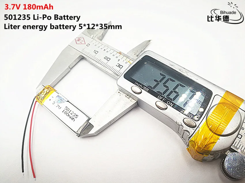 10 шт. литиевая батарея хорошего качества 3,7 в, 180 мАч, 501235 полимерный литий-ионный/литий-ионный аккумулятор для игрушек, банка питания, gps, mp3, mp4