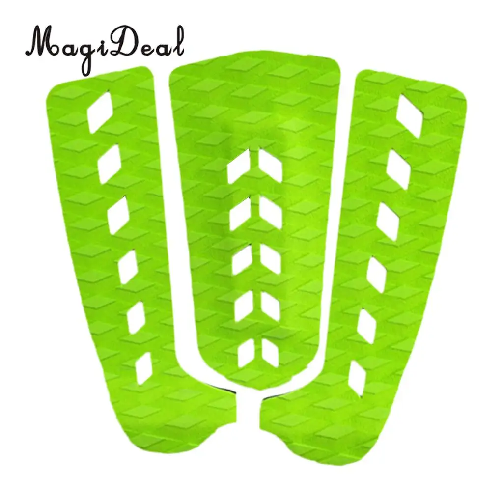 MagiDeal 3Pcs Surfboard Surf SUP Paddleboard Traction Pad Tail Pad Deck Grips Yellow/Green/Red/Blue