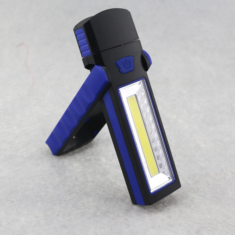 

COB LED Flashlight Magnetic Working Folding Hook Stand Light Lamp Torch Linternas for 4x AAA Battery