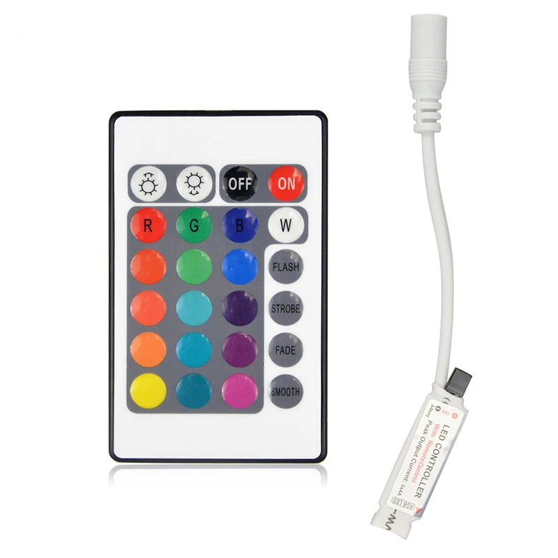 DC12V 24key/44 key RGB ИК пульт дистанционного управления/3A/5A адаптер питания для светодиодной ленты светильник аксессуары SMD 5050 3528 - Испускаемый цвет: mini 24keys