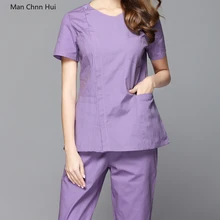 Medical clothing Women's surgical scrub set doctor nurse short sleeve uniform dental pet clinic summer beauty salon overalls