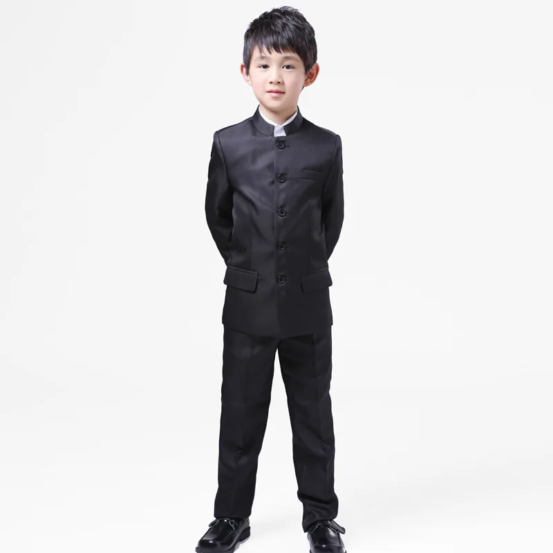 Новое поступление, Детский костюм-туника в китайском стиле, китайский национальный костюм, костюм для мальчика, костюм для групповой танец, детский Блейзер, пальто+ штаны, деловой костюм, 16