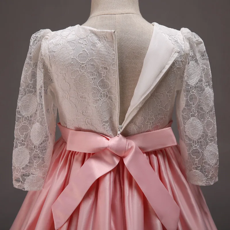 Кружевные Платья с цветочным узором для девочек на свадьбу; элегантное платье принцессы для маленьких девочек; детское Новогоднее платье; Vestidos