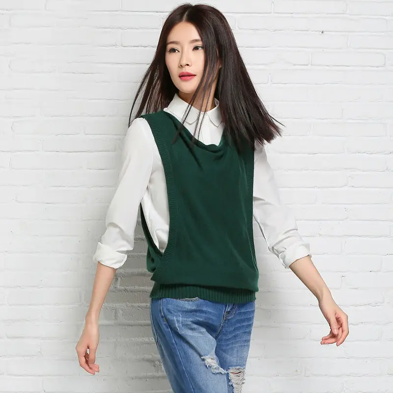2016 spring New female Cashmere Vest sleeveless vest knitted blouse