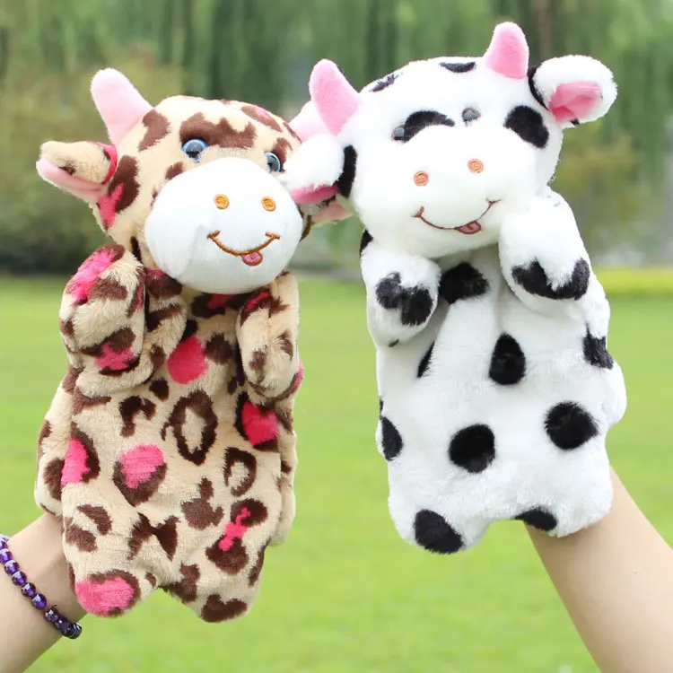 Animal Hand Puppet Marioneta Puppet Dolls Plush Elephant Panda Cat Hand Doll Learning Baby Toys Marionetes Fantoche Puppets