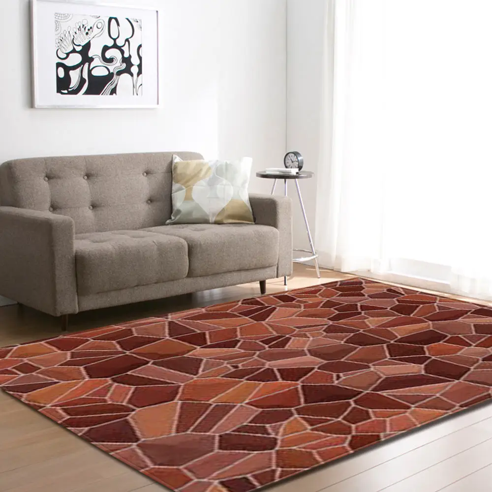 Скандинавские ковры с 3D рисунком из камней, мягкие фланелевые Нескользящие Коврики для чайного столика, прикроватные коврики для спальни, гостиной