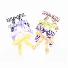 800pcs Free shipping Gingham Checkered Tartan Pretied Bows Ribbon Bows Christmas and Winter – Holiday Crafts