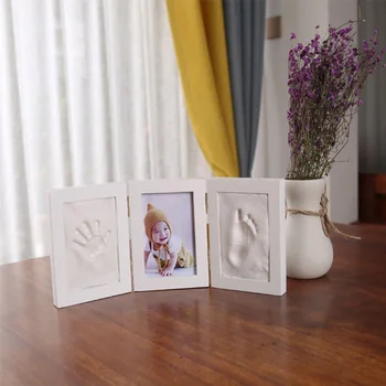 

Newborns Molds Baby Handprint Footprint Photo Frame for Baby Care Babies Souvenir Casting Newborn Footprint Soft Clay Inkpad
