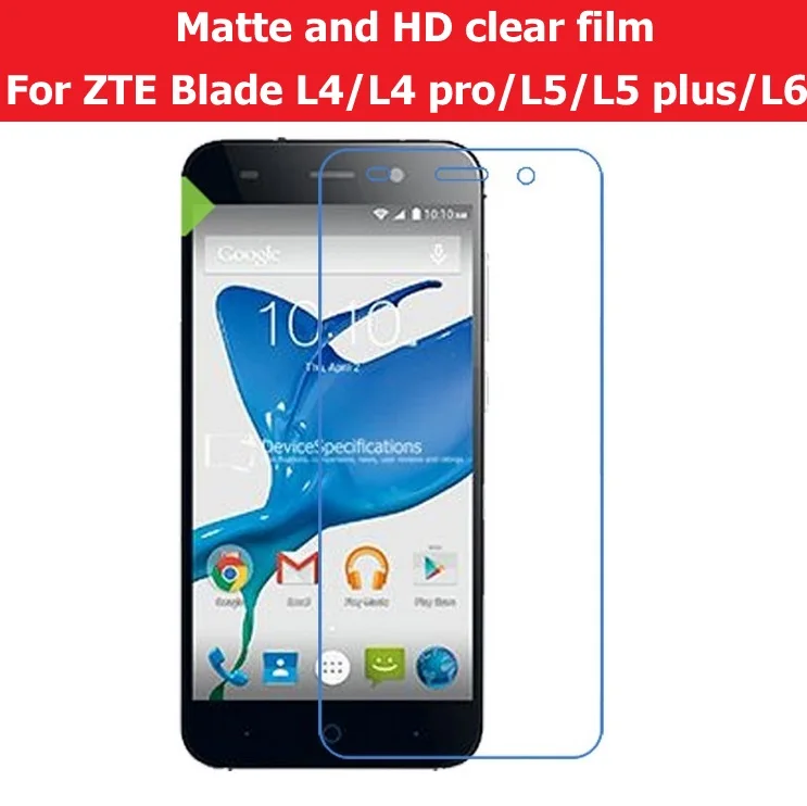 Антибликовая матовая пленка для ZTE Blade L4 L4pro pro L5 L5plus plus L6 HD прозрачный глянцевый