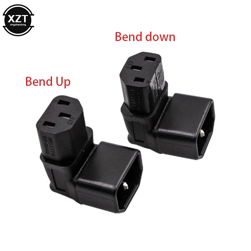 

3Pin IEC Connectors Down UP 90 Angled IEC 320 C14 Male to C13 Female Power Adapter AC plug for lcd wall mount TV Universal