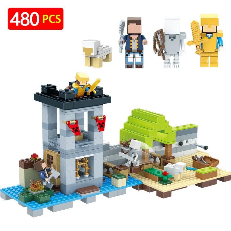 

My World Technic Compatible With LegoINGLYS Minecrafted Fortress Castle Building Block Bricks DIY Enlighten Gift Toys