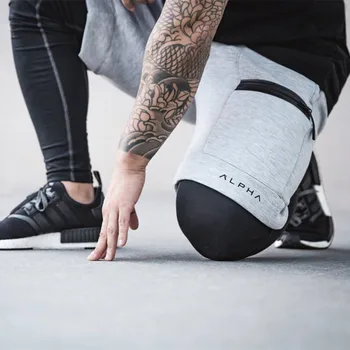 

Mens Casual Shorts Elastic Waist Pocket Fitness Shorts Bodybuilding Clothes Workout Tights Cotton Short Sweatpants Streetwear