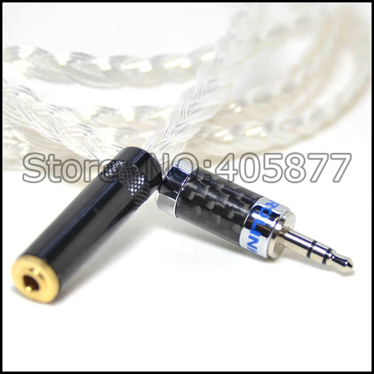 Pair High perfomance silver plated extension audio headphone cable 3 5MM male to female audio cable