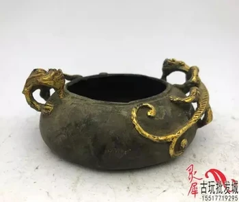 

Antique brass, stone and ink accessories, brush and bronze ware