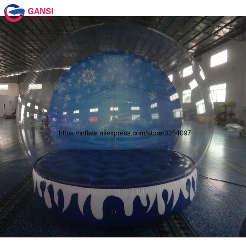 Festival Decoration Xmas Photo Booth Snow Ball Toys For Children,3M Inflatable Snow Globe Tent Christmas Decorations For Home promotion christmas inflatable snow globe for sale giant pvc bubble room for christmas inflatables phtot booth ball