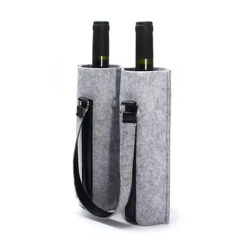 

Mrosaa Wool Felt Bar Wine Bottle Carry Bag Champagne Bottles Bag Travel Tote Case Holder Organizer Bar Tools