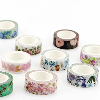 

PHANTACI Cute Kawaii Plants Flowers Garden Japanese Masking Washi Tape Docorative Scrapbooking Album Adhesive Tapes Stationery
