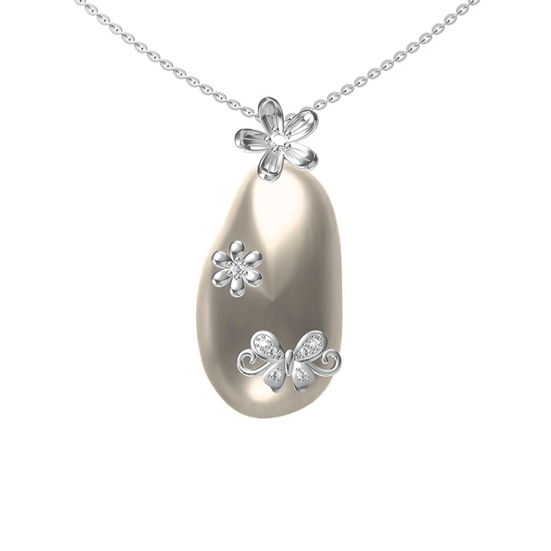 

Sterling Silver Baroque Style Pearl Pendant Mountings Flower Shape Pendantwoman Jewelry Handmade Accessories Without Pearl