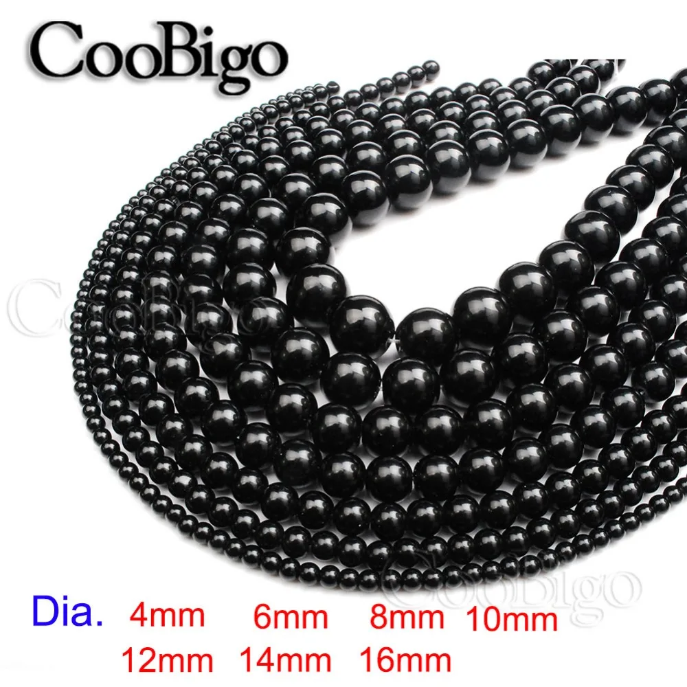 

Strings of Round Beads Rare Earth Healthy Necklace Bracelet Beads Black Fashion Jewelry DIY Craft Accessories Dia.4mm~16mm