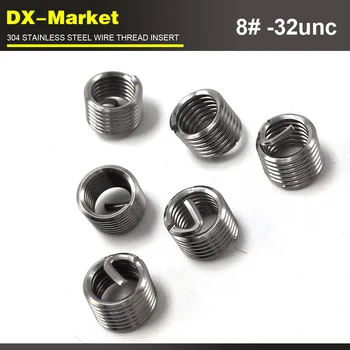 

8#-32unc x2.5D , 100pcs , 304 stainless steel 8# unc thread insert , sus304 Engine wire thread repair fasteners