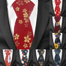 Цветочный Галстуки для Для мужчин повседневный костюм хлопок галстук 7 см Ширина Gravata Модные мужские печатных лук Средства ухода за кожей Шеи Галстуки Свадебные Corbata средства ухода за кожей шеи галстуки