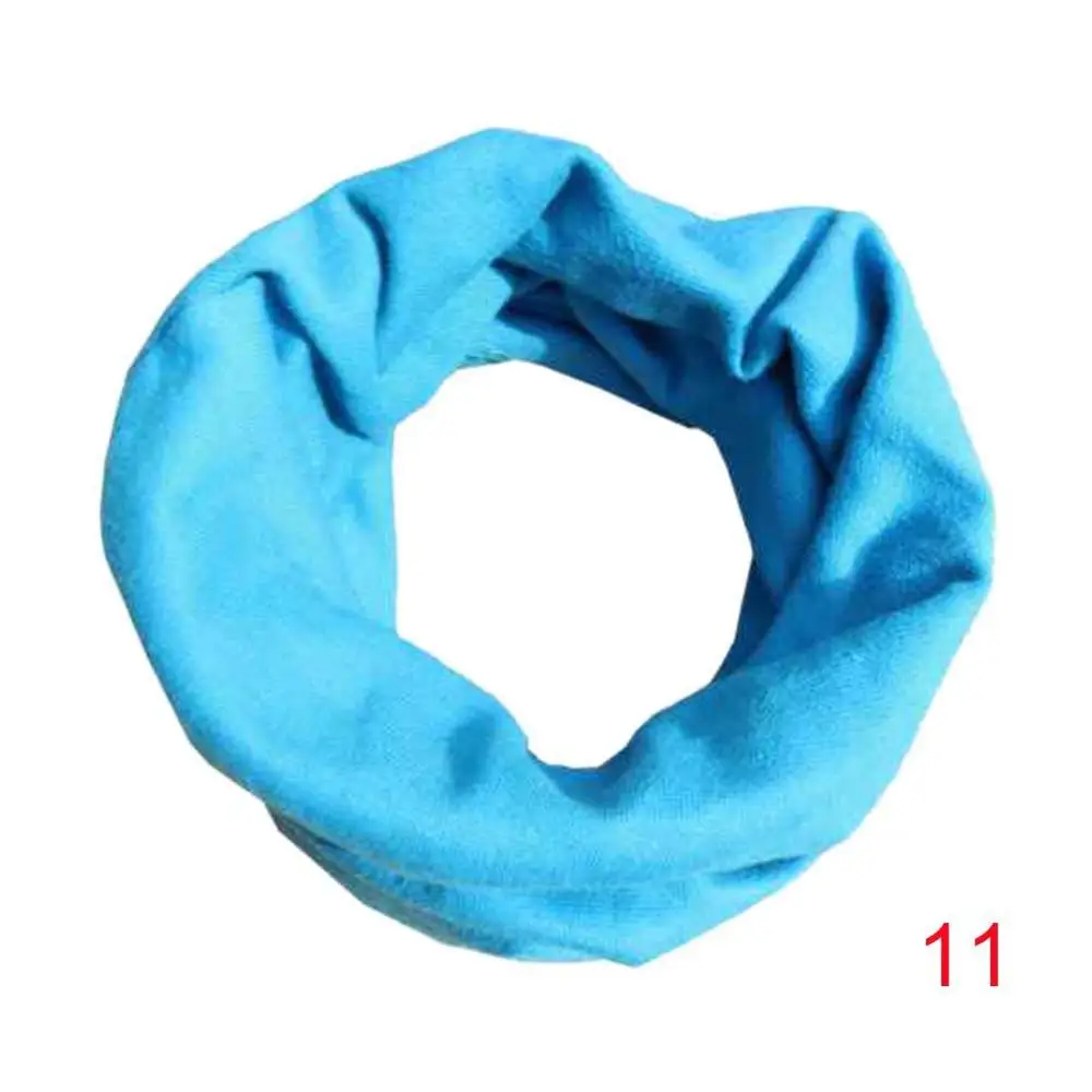 18 Цвета теплый шарф для малышей; детский хлопковый шарф для девочек, для мальчиков Чистый цвет-хомут с круглым воротником для мальчиков и девочек детский шарф-шейные платки - Цвет: 11