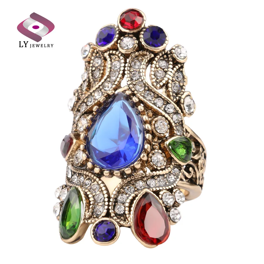 Luxury Turkey Rings For Women High Quality Gold Plated Indian Royal