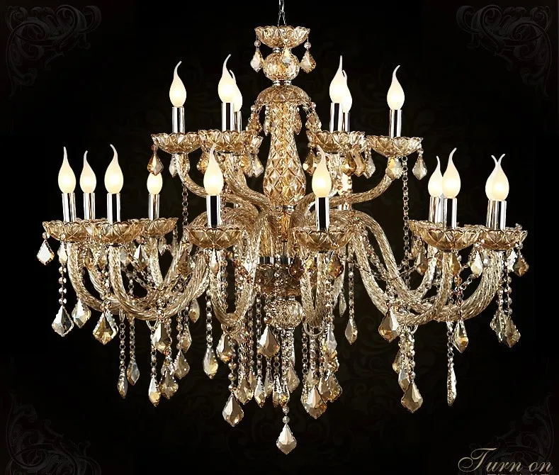 Free Shipping Crystal K9 Chandeliers Lighting Foryer Chandelier Free Shipping Crystal K9 Chandeliers Lighting Foryer Chandelier Crystals D95cm H85cm 18l Led Champagne Finishing Pendant In Lights From