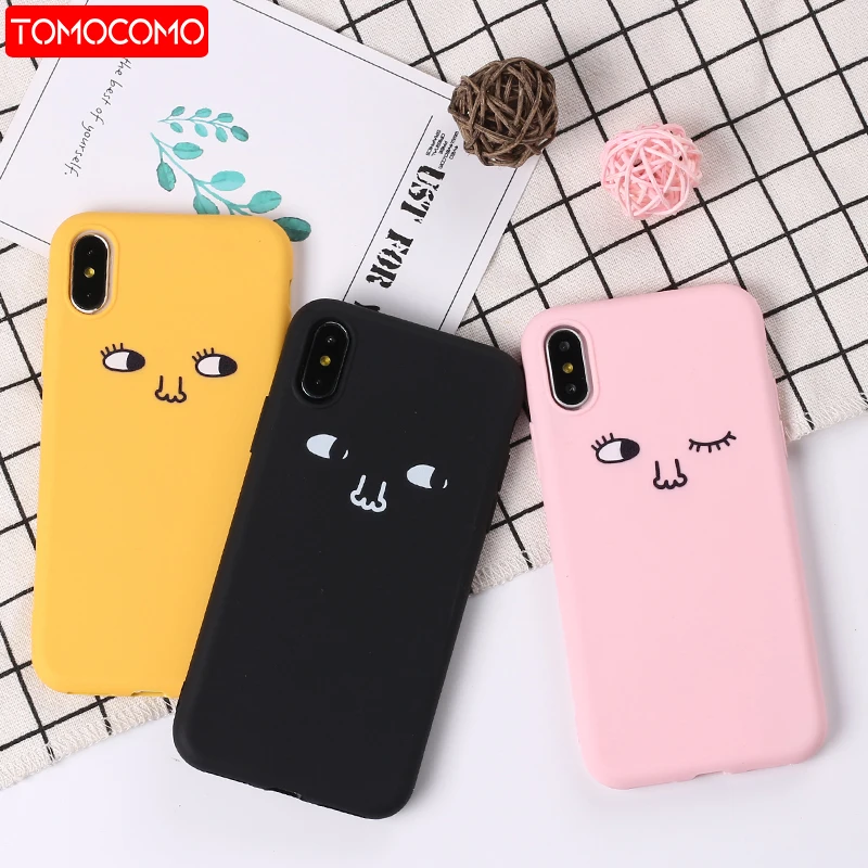 

Funny Expression Cartoon Emoji Silicone Matte Soft Candy Phone Case Fundas For iPhone 11 Pro 7Plus 7 6Plus 6 6S 8 8Plus X XS Max