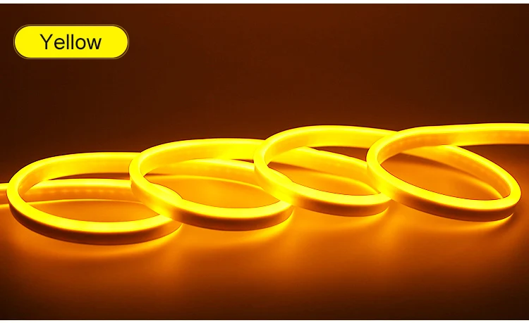 12 В постоянного тока гибкая светодиодная лента неоновая лента SMD 2835 Мягкая Веревка светильник SMD 2835 силиконовая резиновая трубка Водонепроницаемая с питанием от сети - Испускаемый цвет: Yellow