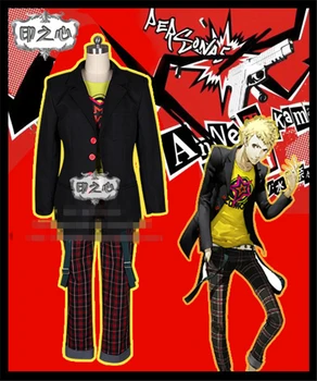 

Anime Persona 5 Ryuji Sakamoto School Uniform Cosplay Costume Coat+Pants+Shirt D