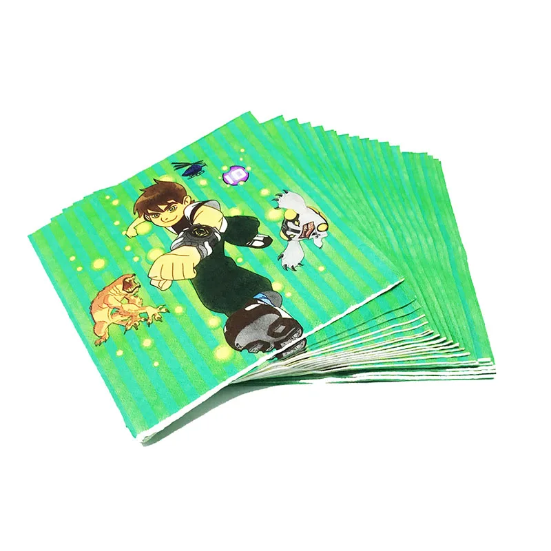 20 шт./лот вечерние салфетки Ben 10 для мальчиков одноразовые | Дом и сад