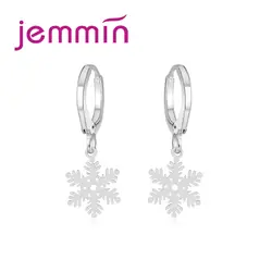 Jemmin новый 925 пробы серебряные серьги 2019 букле Foreille Femme Снежинка Висячие серьги для женщин обувь девочек обручение ювелирные изделия