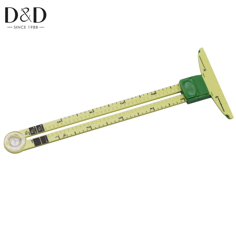 

5-IN-1 Plastic Measure Gauge SLIDING GAUGE WITH NANCY ZIEMAN Measuring Sewing Tailor Ruler For Quilt Patchwork