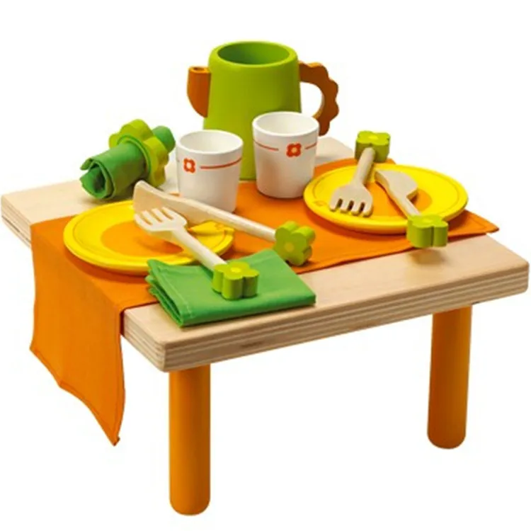 Baby speelgoed kind houten servies thee set keuken speelgoed ...